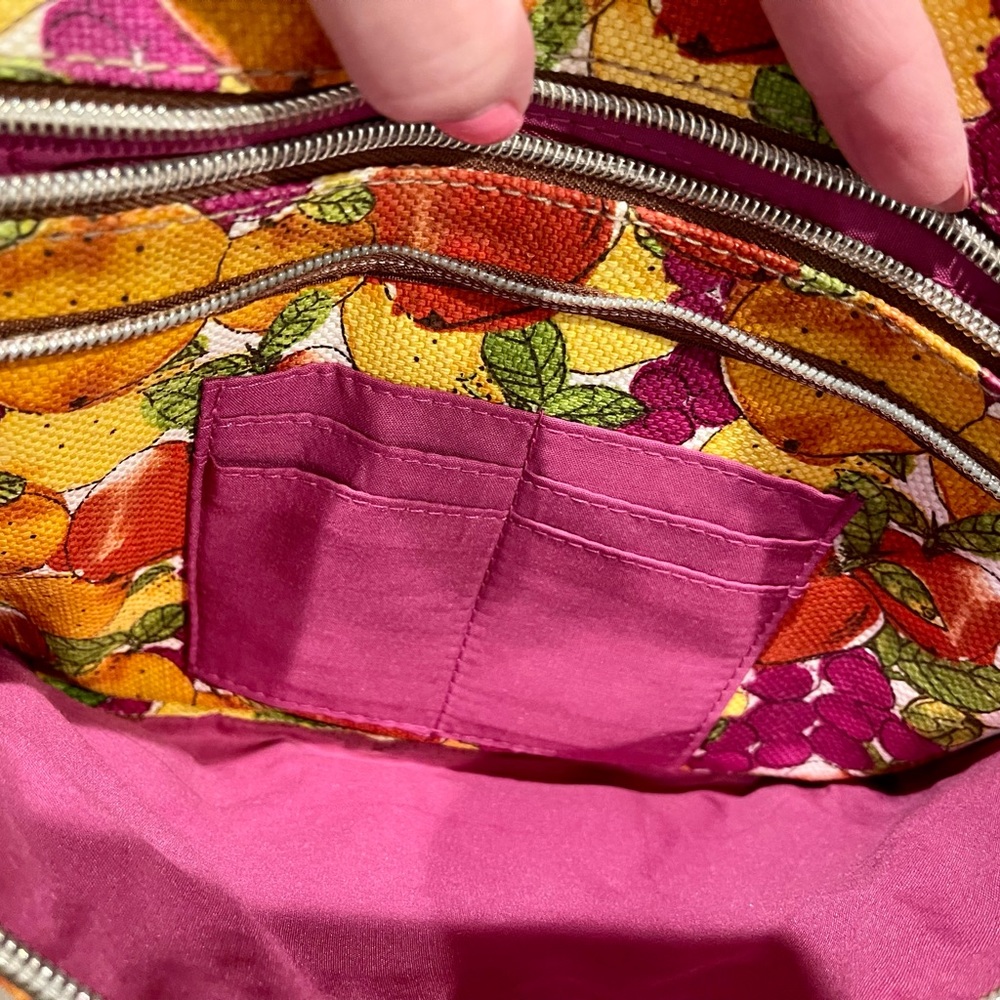 Relic vintage inspired vibrant pink fruit pattern crossbody purse - Picture 6 of 10